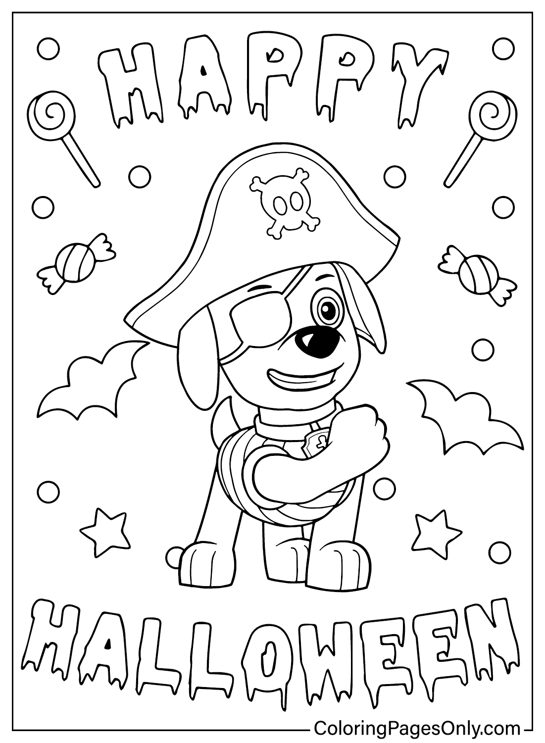 Paw Patrol Happy Halloween Coloring Page Free Printable Coloring Pages