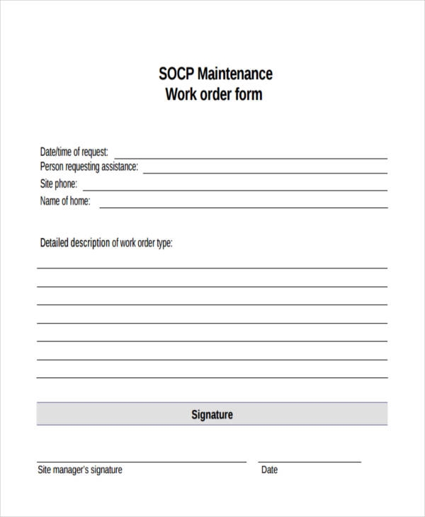 Pdf Blank Free Printable Work Order Template Printable Templates Free