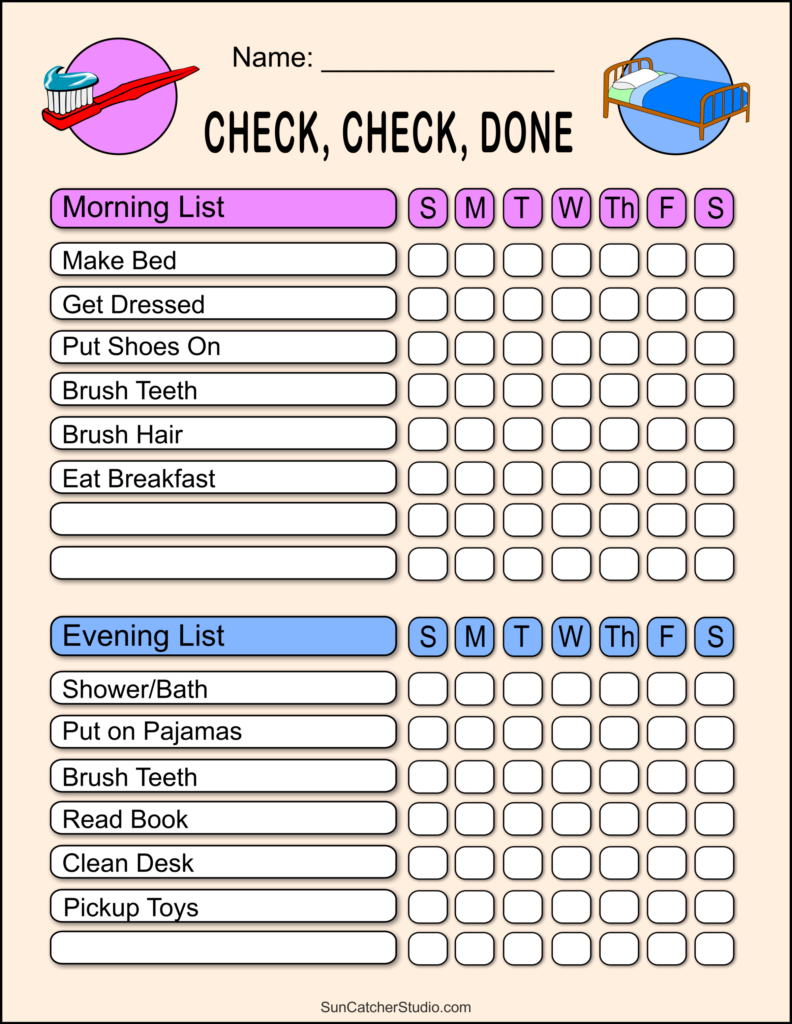 Pdf Free Printable Chore Charts Free Printable Chart