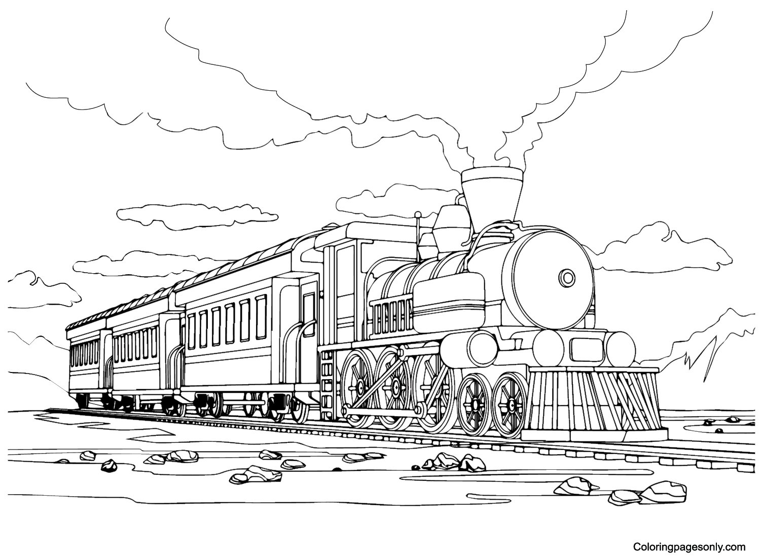 Polar Express Train Coloring Page Free Printable Coloring Pages