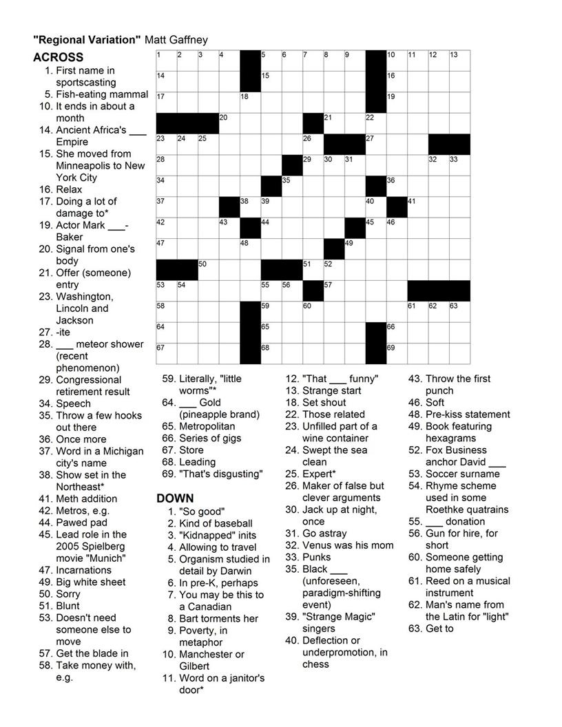 Premier Sunday Crossword Printable Premier Crossword Frank Longo 