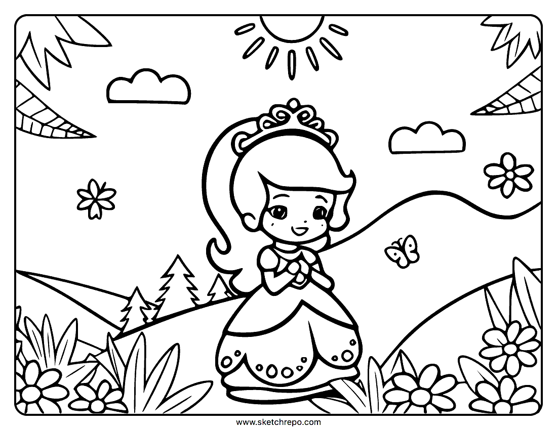 Princess Coloring Pages Sketch Repo
