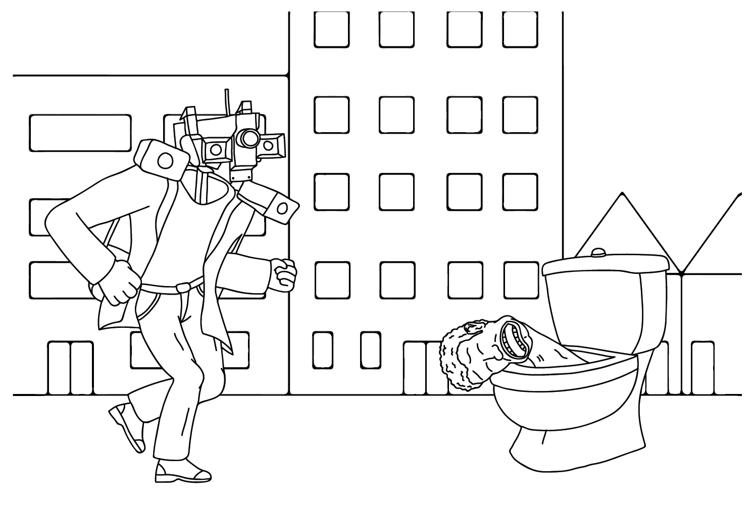 Print Skibidi Toilet Coloring Page Free Printable Coloring Pages