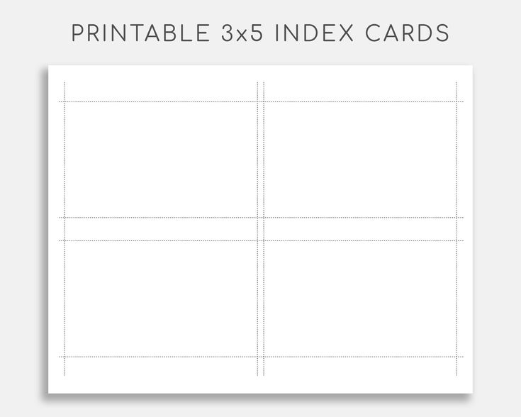 Printable 3x5 Index Card Printable Note Cards Printable Index Cards