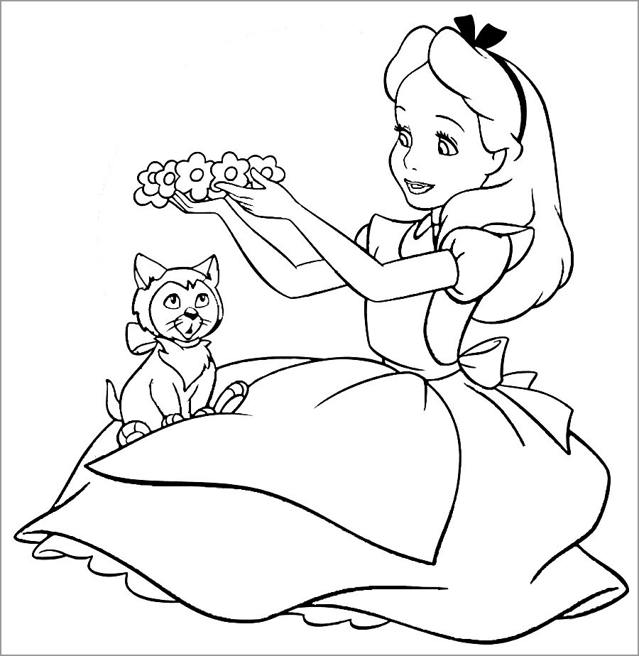 Printable Alice In Wonderland Coloring Page ColoringBay