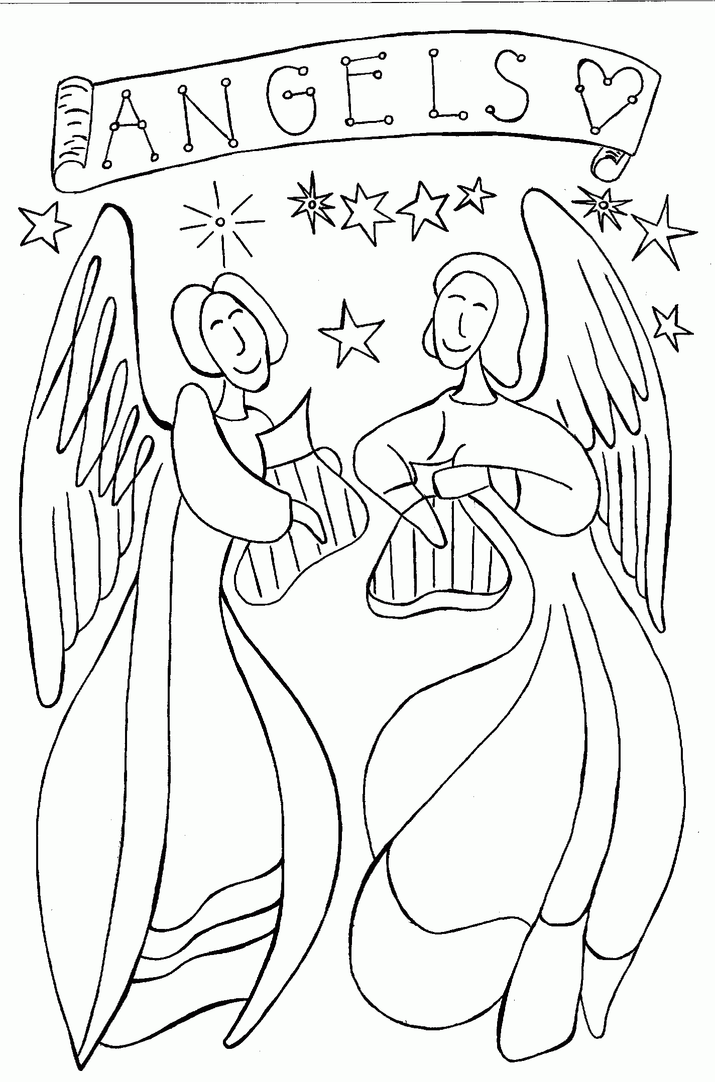 Printable Angel Coloring Pages Coloring Home