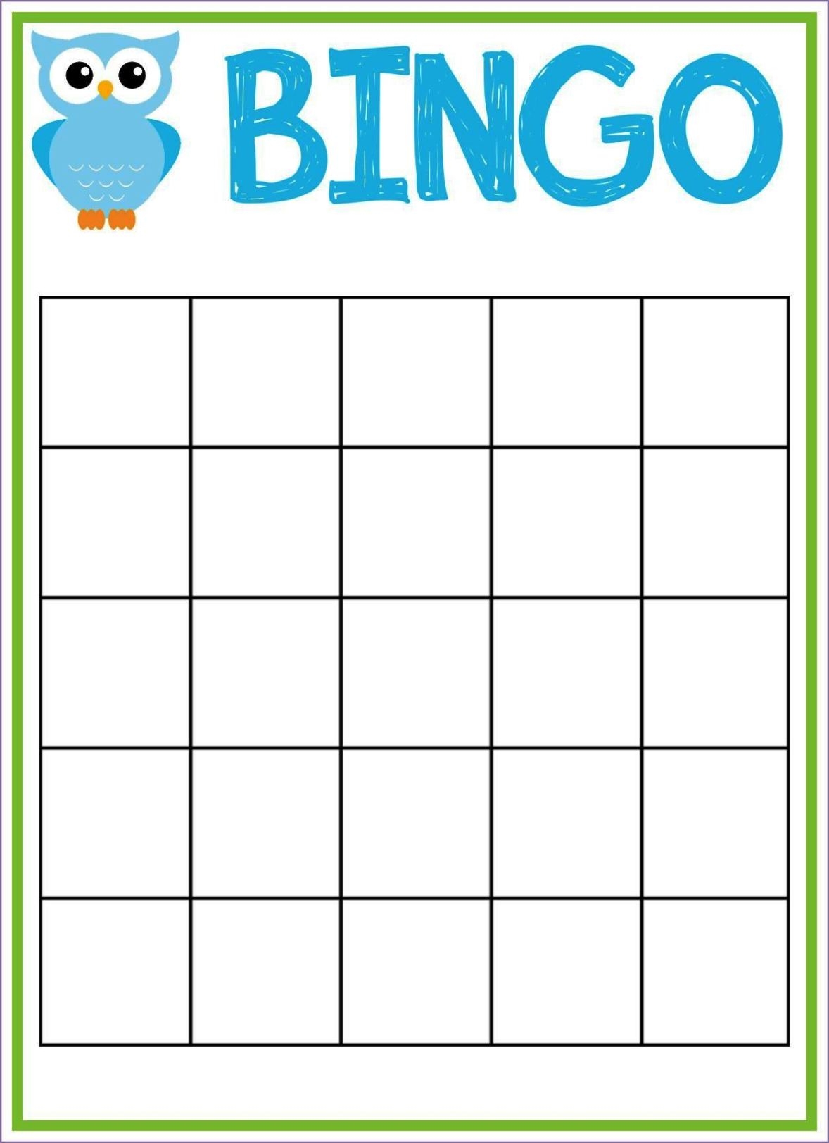 Printable Blank Bingo Template Regsax