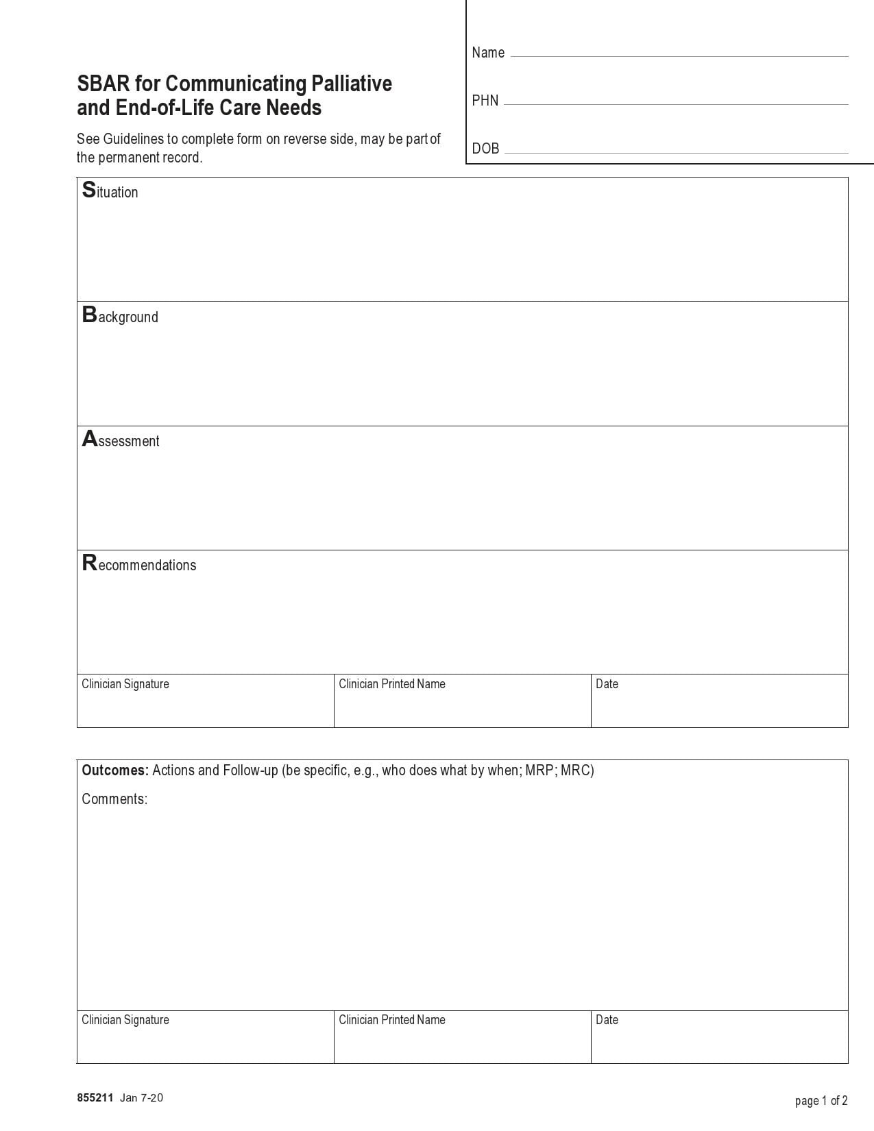 Printable Blank Sbar Template Free Printable