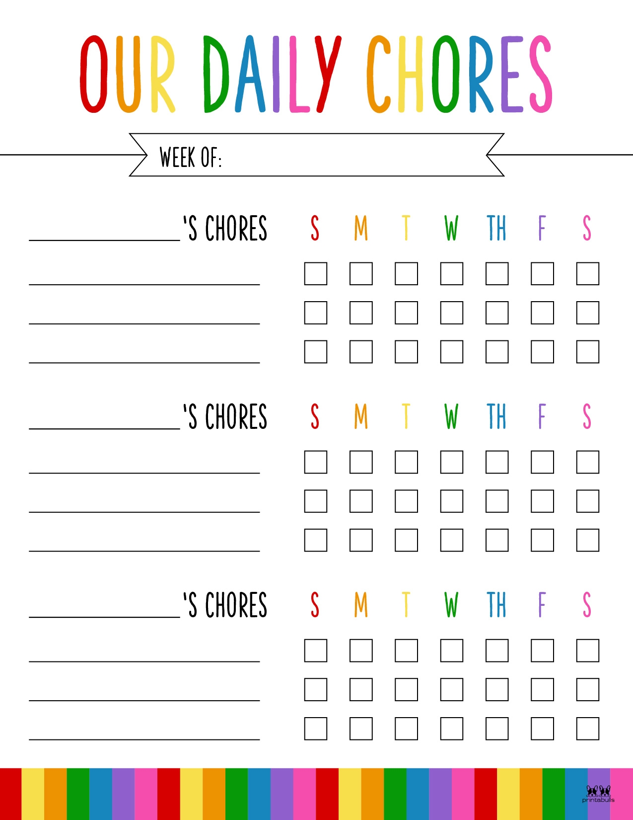 Printable Chore Chart Template Free Printable Free Templates