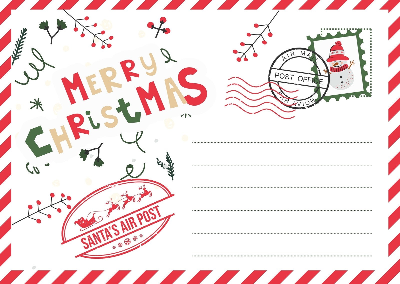 Printable Christmas Card Templates FREE Printable A Z