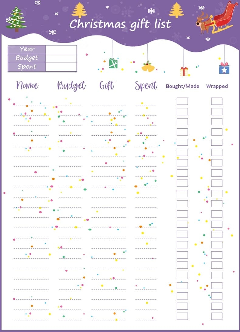 Printable Christmas List Template Images Free Download And Print For You