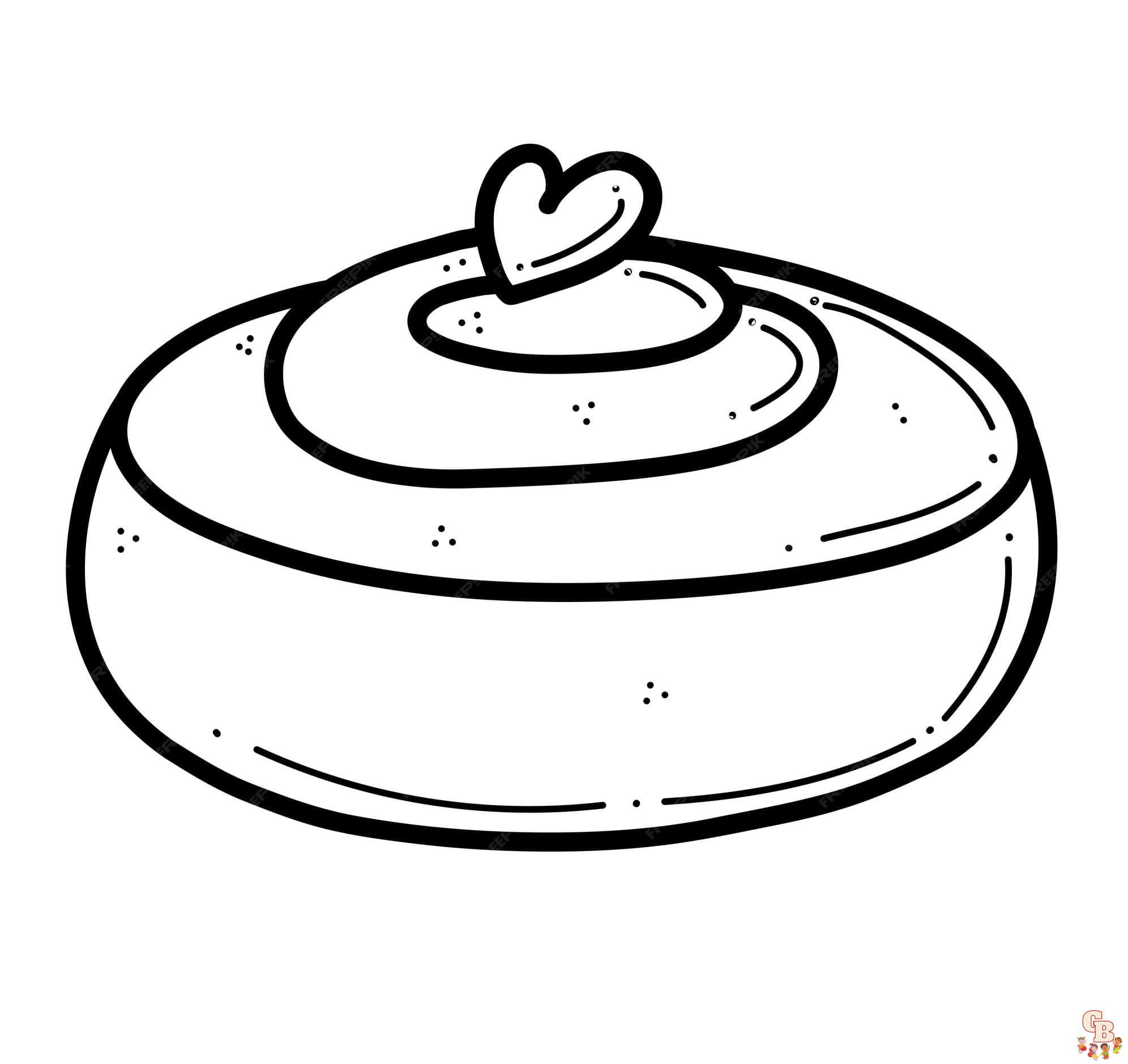 Printable Cinnamon Roll Coloring Pages Free