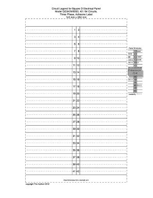 Printable Circuit Breaker Directory Template
