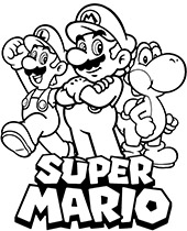 Printable Coloring Page Mario Luigi