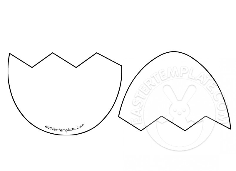 Printable Cracked Egg Black And White Easter Template