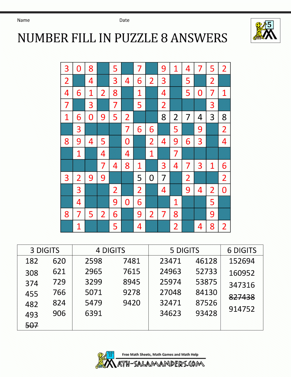 Printable Cross Number Puzzle Printable Crossword Puzzles Sally 