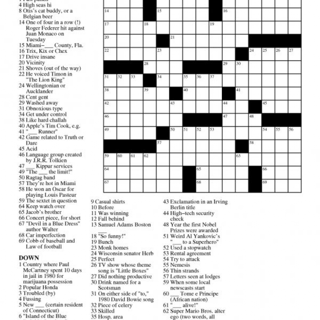 Printable Crossword Daily Printable Crossword Puzzles