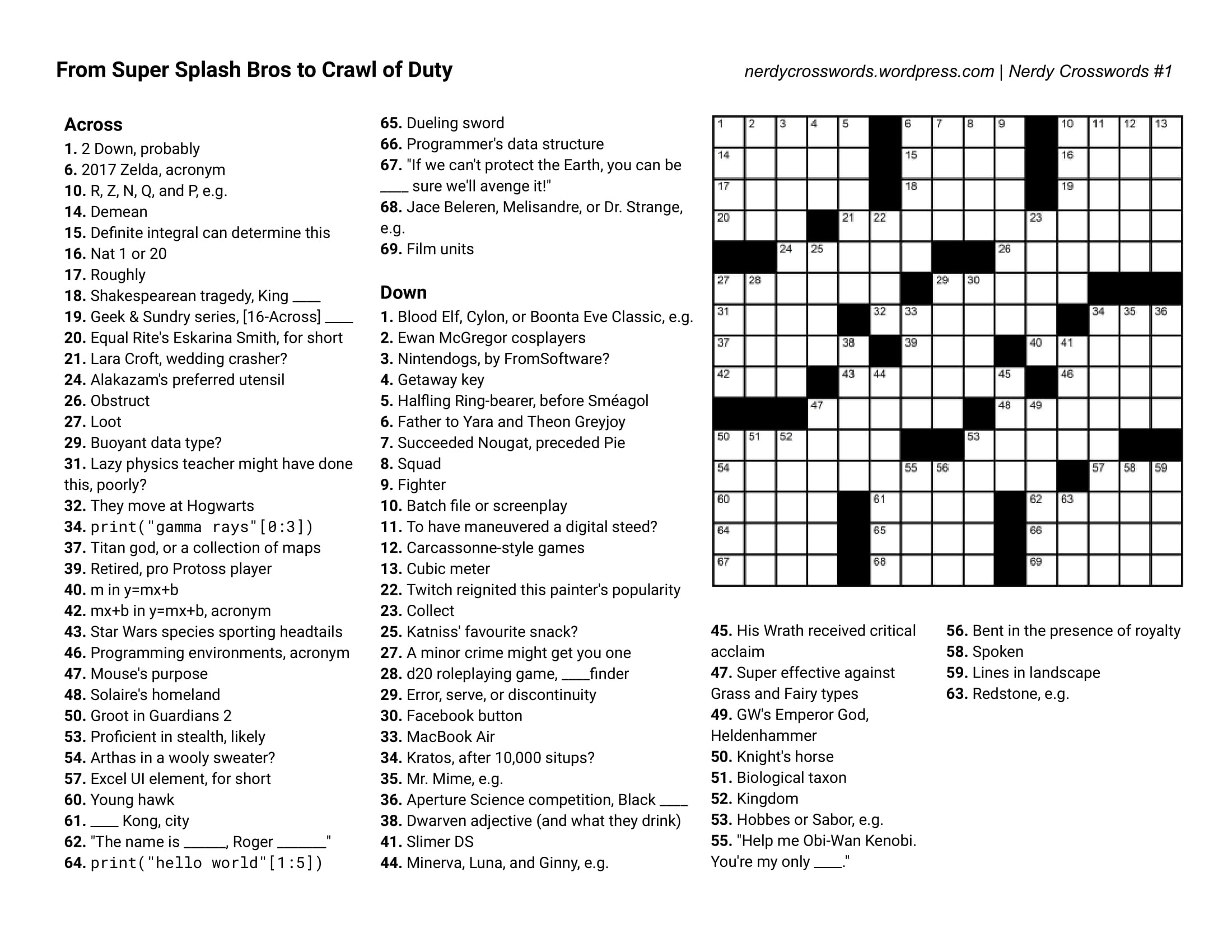 Printable Crossword Of The Day James Crossword Puzzles