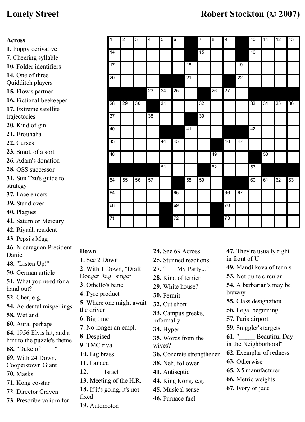 Printable Crossword Puzzles Easy To Medium Printable Crossword Puzzles