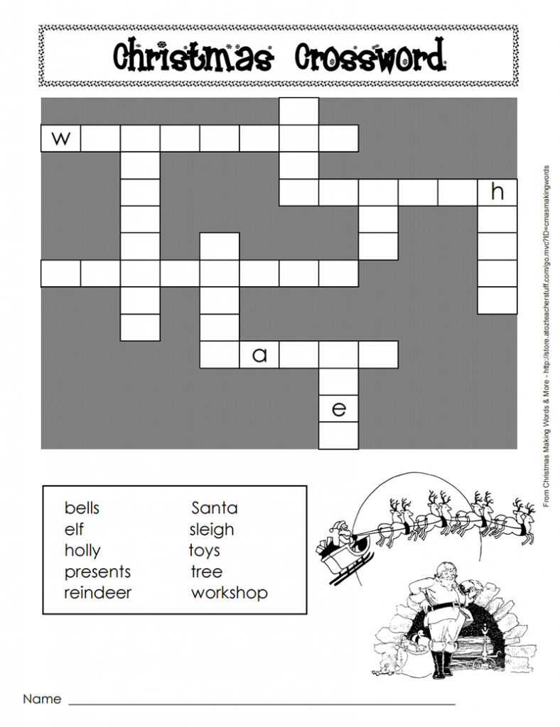 Printable Crossword Puzzles For 1St Graders Printable Crossword Puzzles