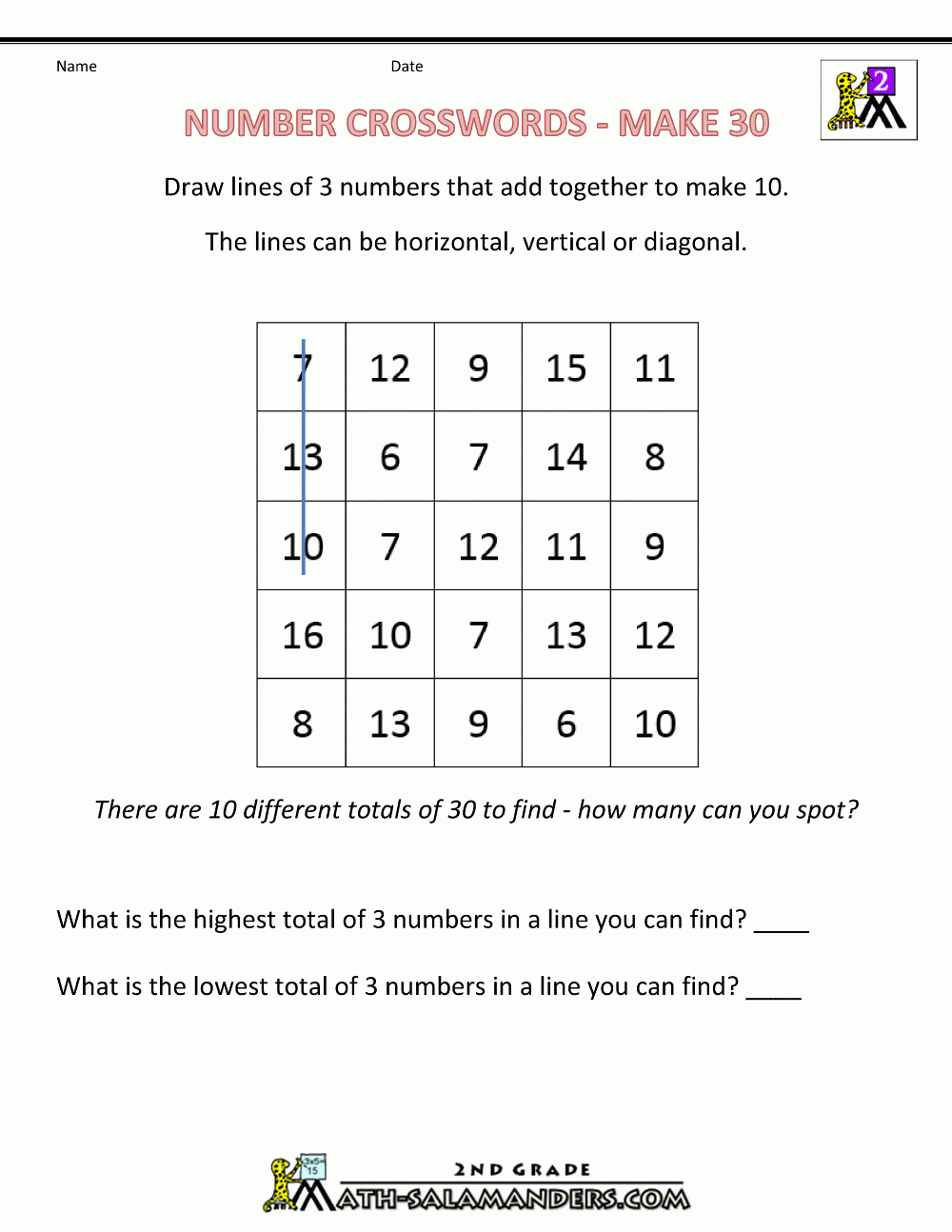 Printable Crossword Puzzles For 2Nd Graders Printable Crossword Puzzles