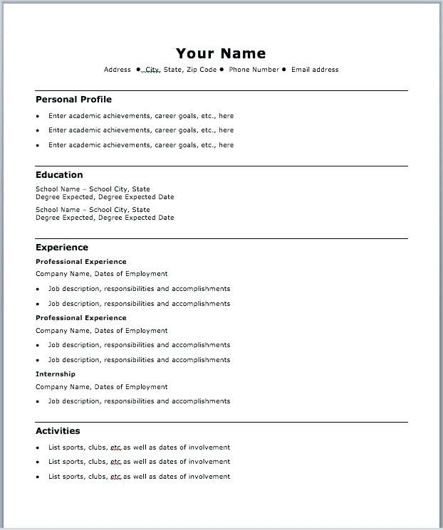Printable Free Resume Templates Printable Word Searches