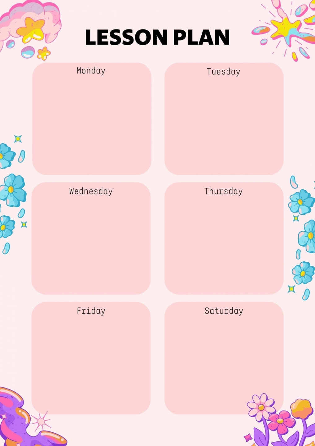 Printable Free Weekly Lesson Plan Template FREE Printable HQ