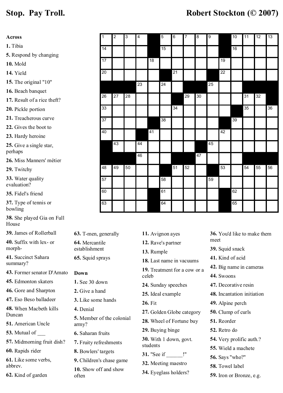 Printable Intermediate Crossword Puzzles Printable Crossword Puzzles 