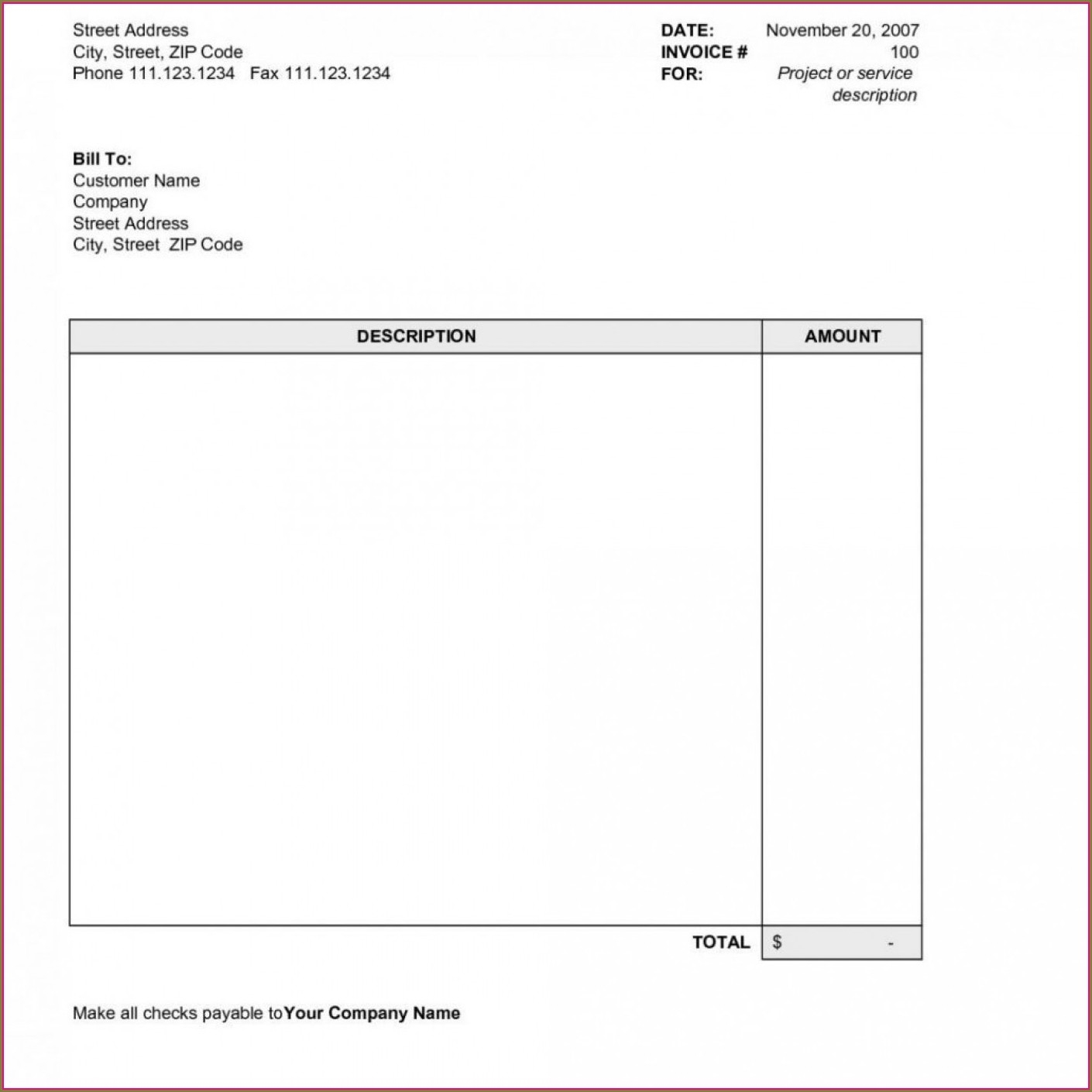 Printable Invoices Templates Templates 2 Resume Examples