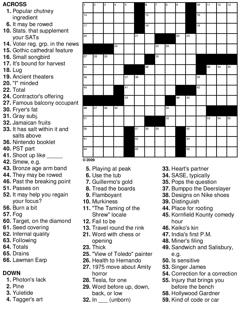 Printable Large Print Easy Crosswords Seniors Printable JD