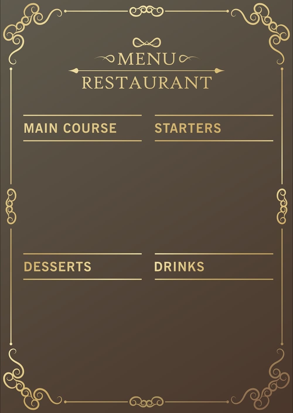 Printable Menu Template PrintableLib