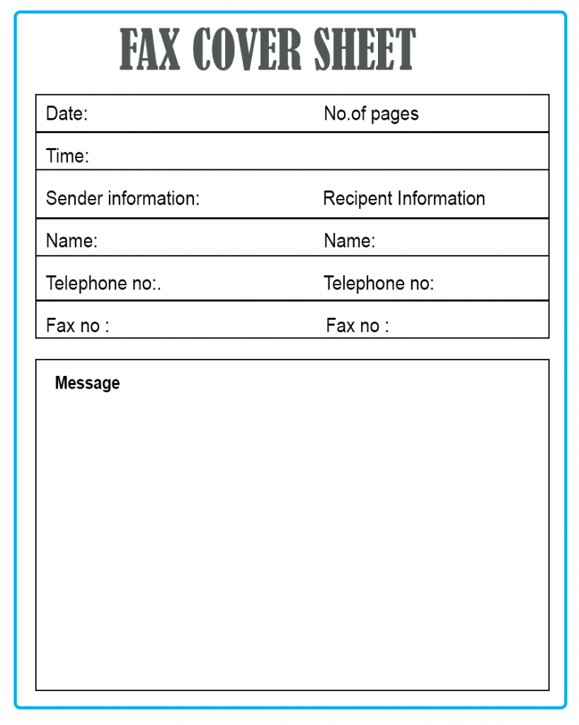 Printable Sample Fax Cover Sheet Fax Cover Sheet Template