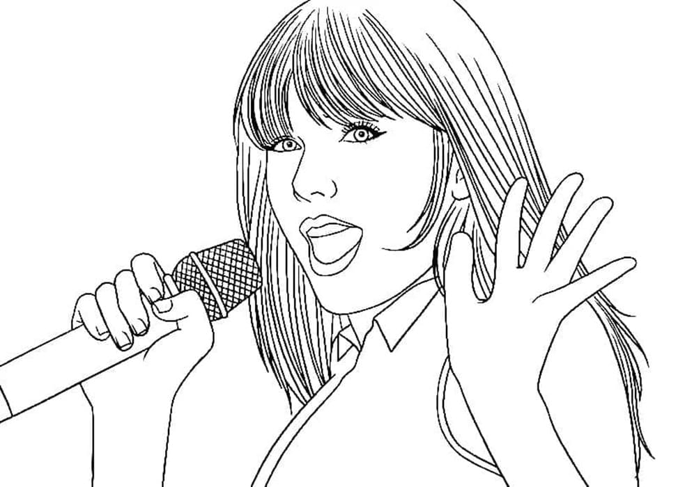 Printable Singing Taylor Swift Coloring Page Free Download And Print 