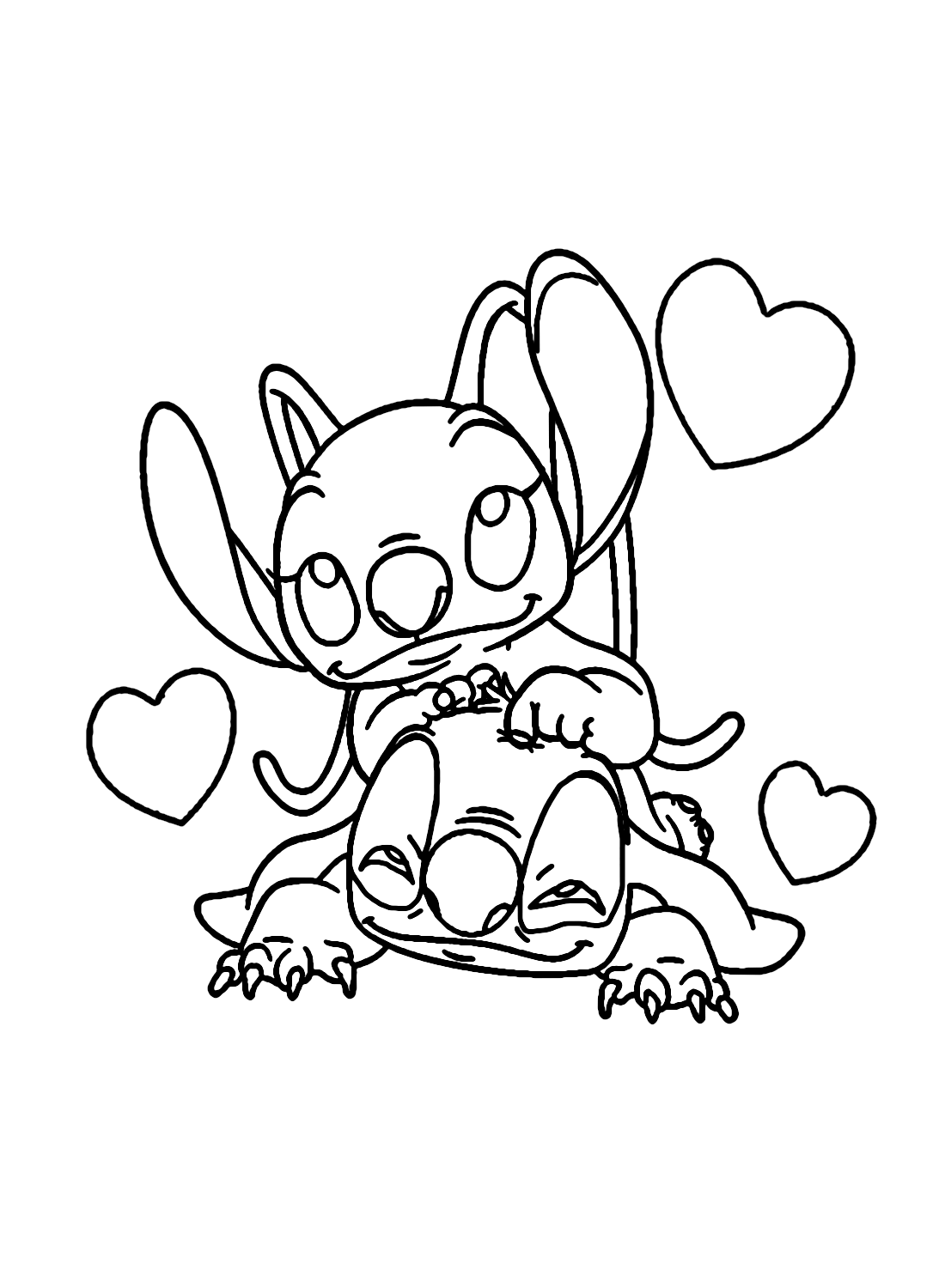 Printable Stitch And Angel Coloring Pages Coloring Page Free 