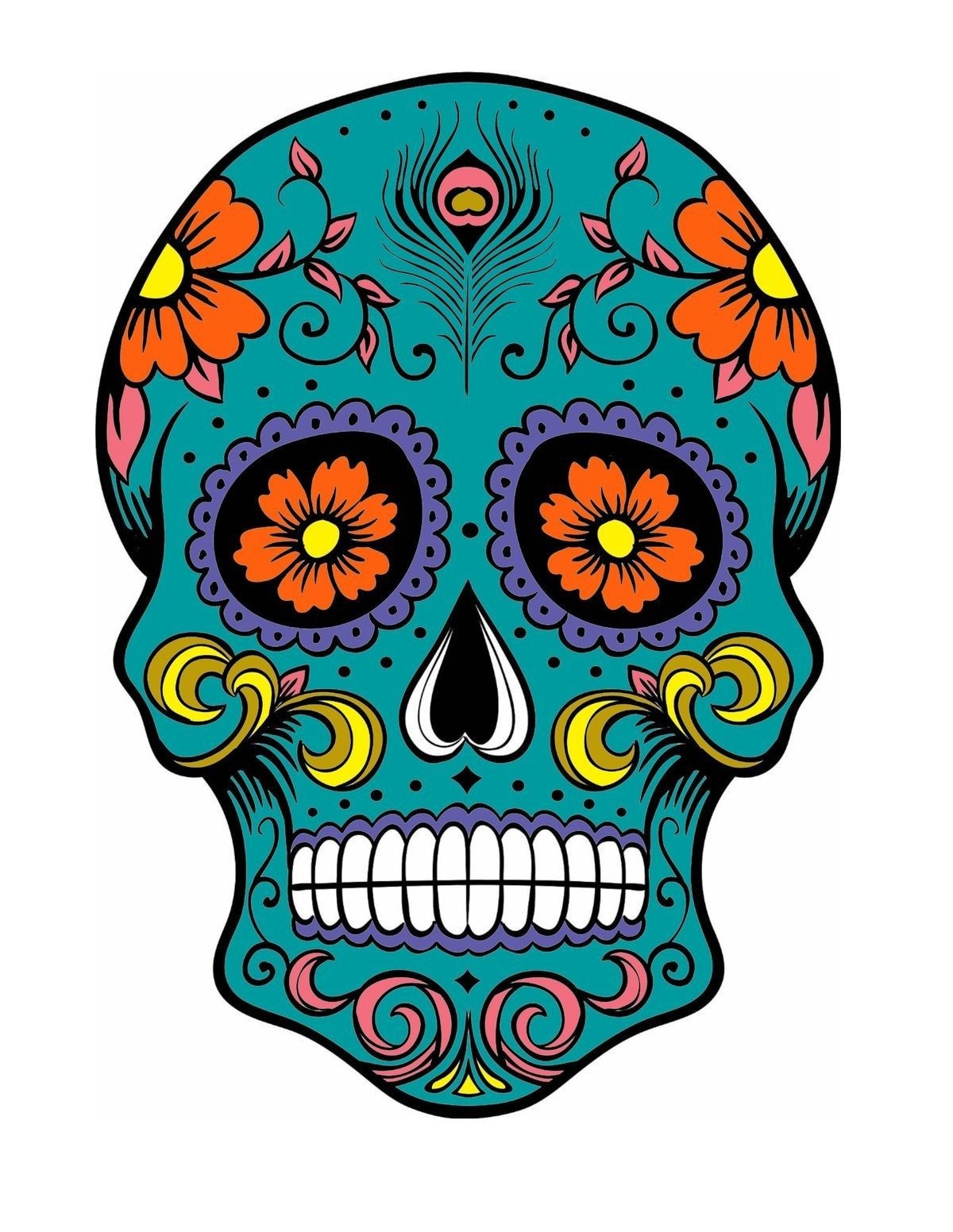 Printable Sugar Skull Template Social Media Template