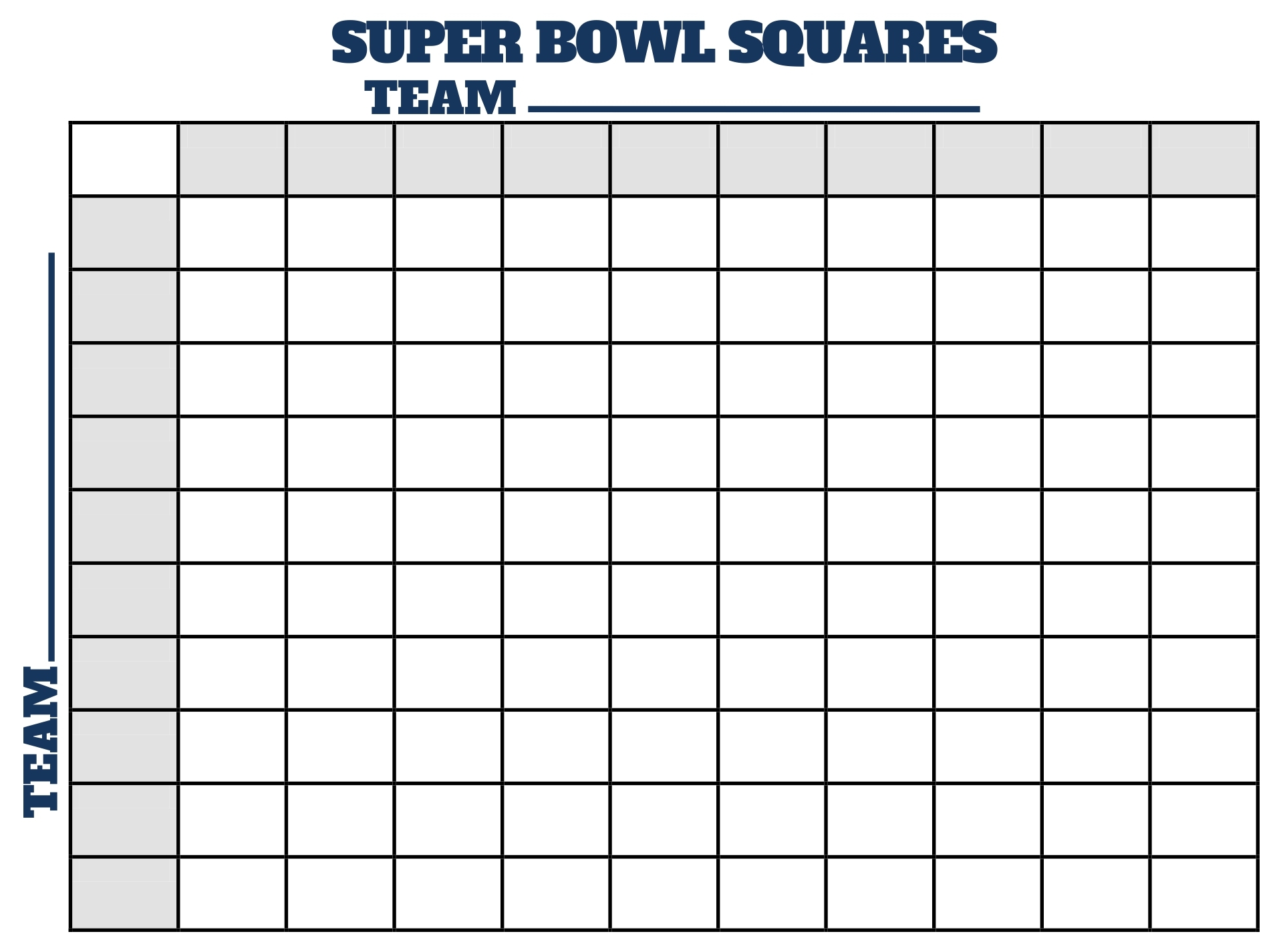 Printable Super Bowl Square Template Printable Word Searches