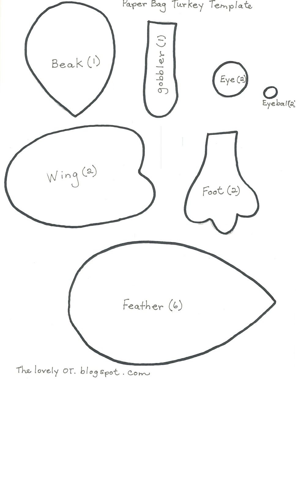 Printable Turkey Body Template