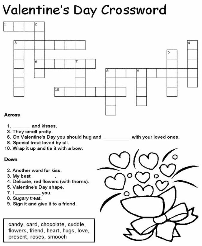 Printable Valentine Crossword Puzzle Box Free Download And Print For You 