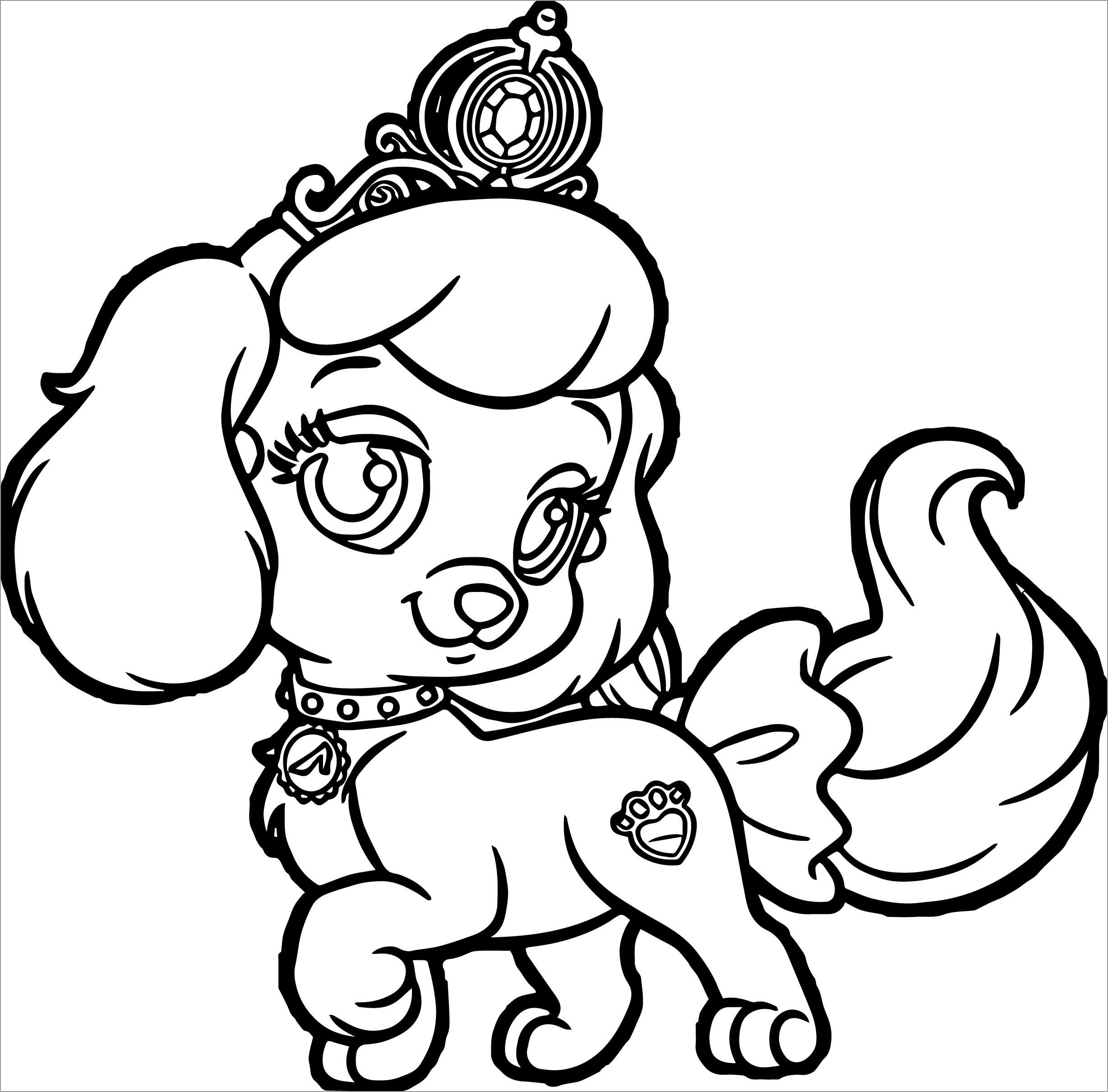 Puppy Princes Coloring Pages For Girls ColoringBay