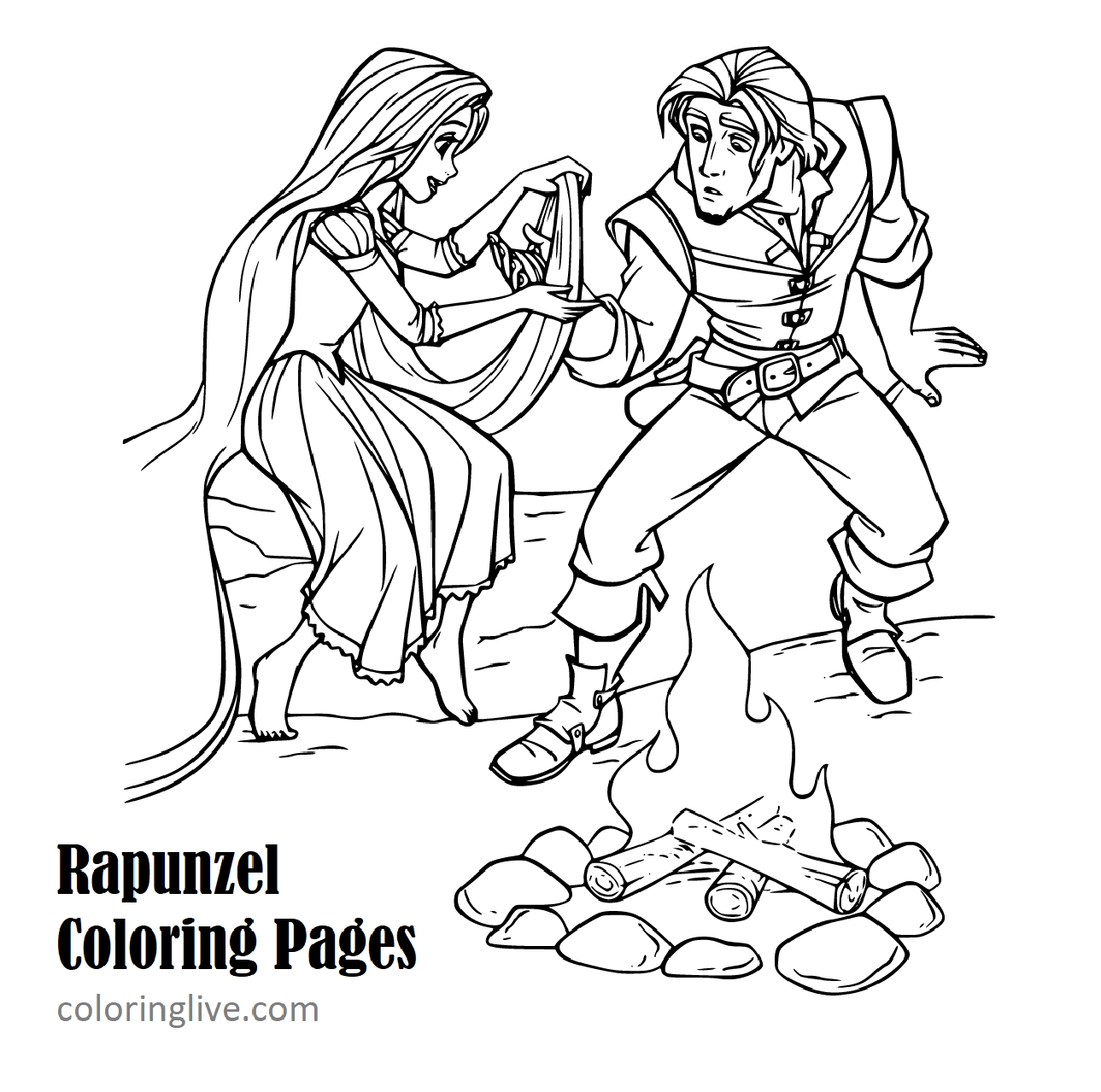Rapunzel Coloring Pages Tangled Princess Rapunzel Flynn Pascal The 