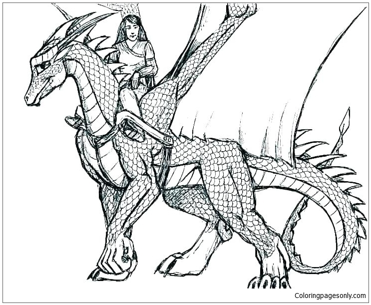 Realistic Dragon Coloring Page Coloring Page Free Printable Coloring 