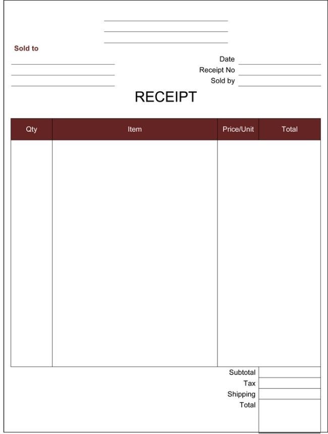 Receipt Template Free Printable Lovely Cash Receipt Template 5