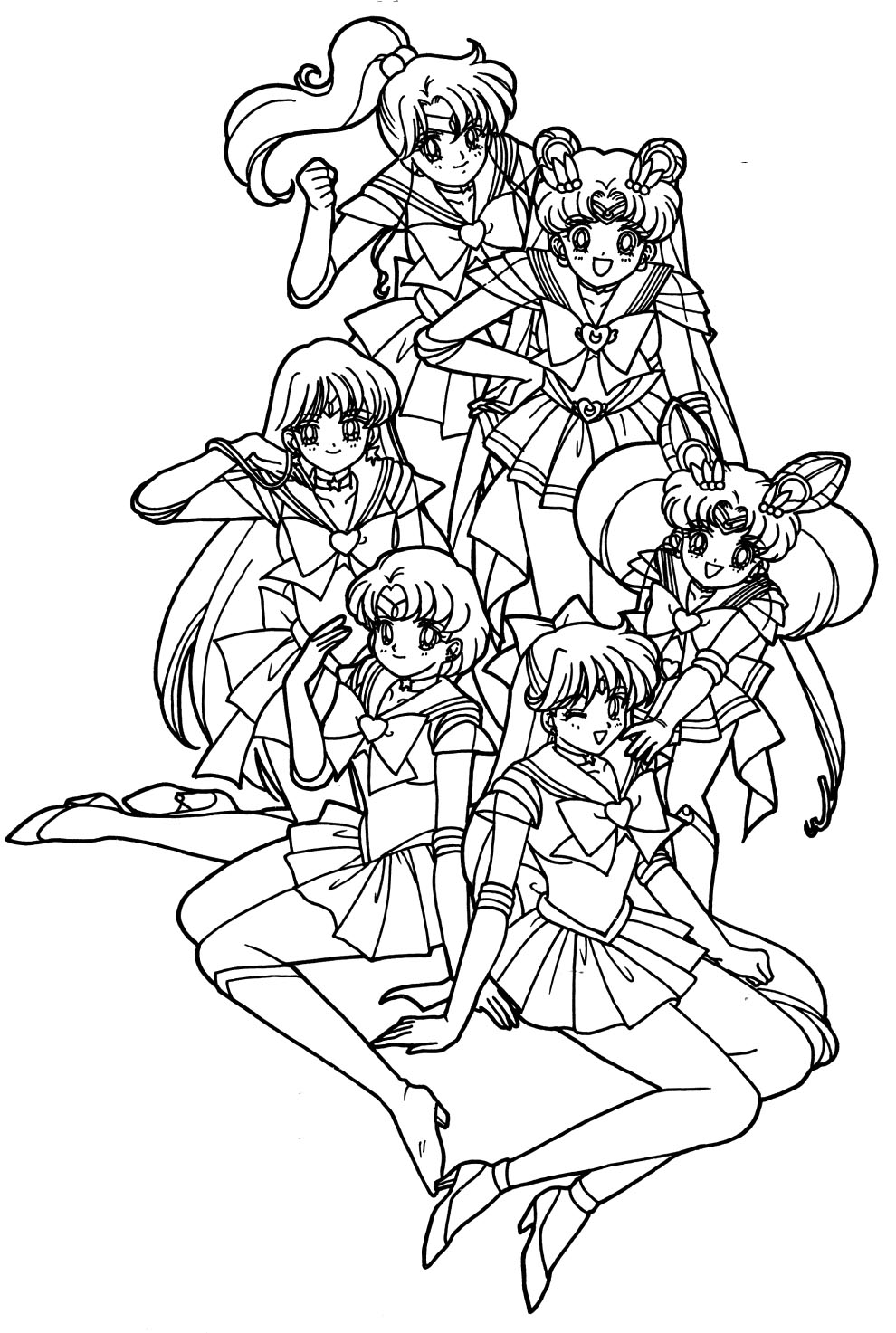 Sailor Moon Group Coloring Pages At GetColorings Free Printable 