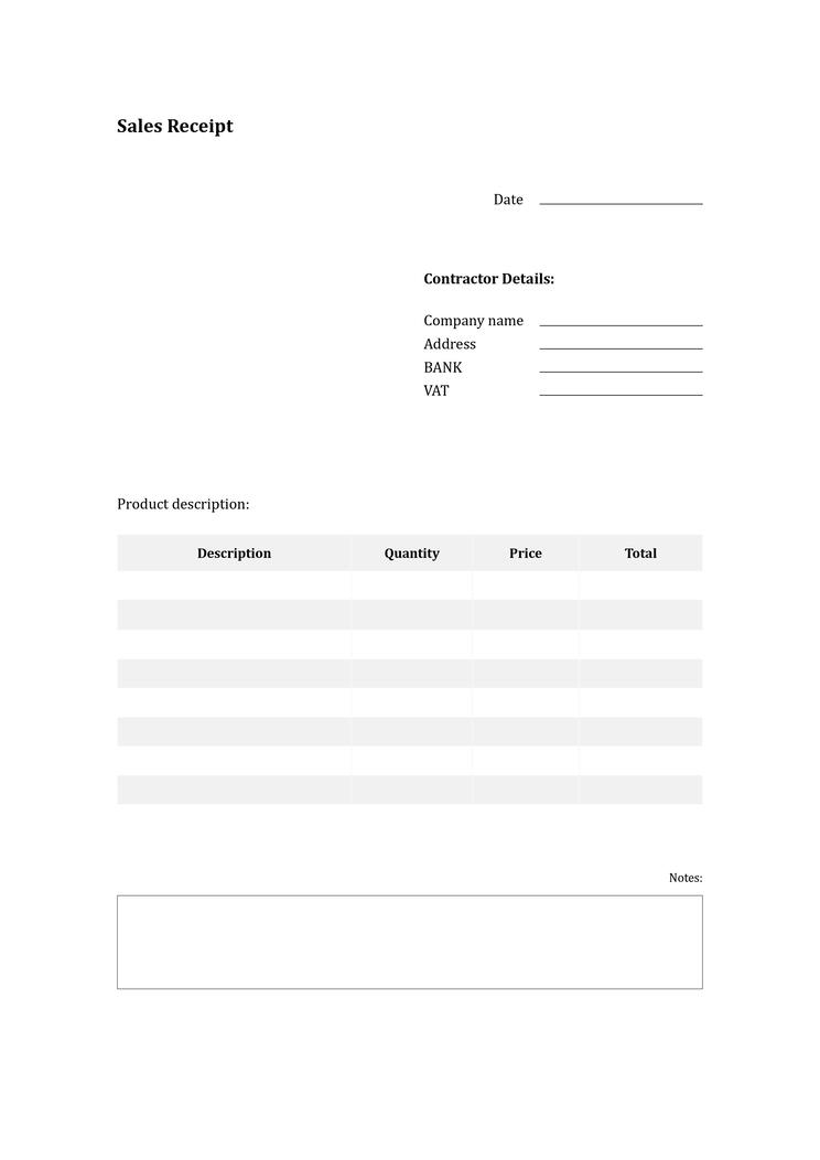 Sales Receipt Template