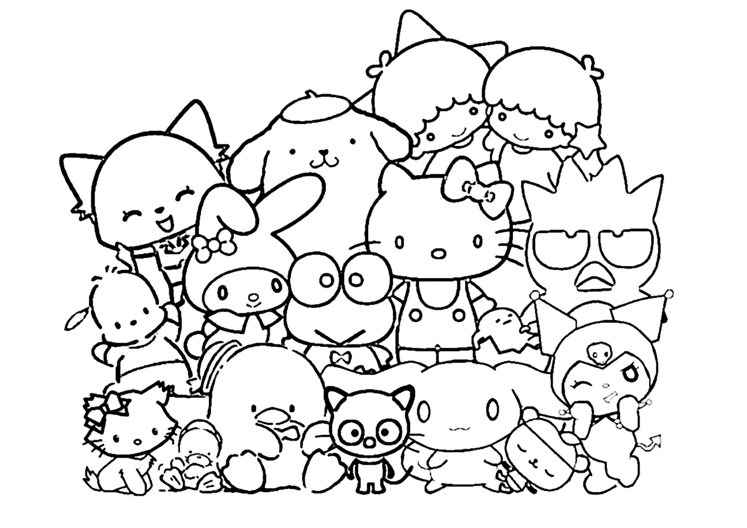 Sanrio Characters Hello Kitty Kuromi My Melody Sanrio Coloring 