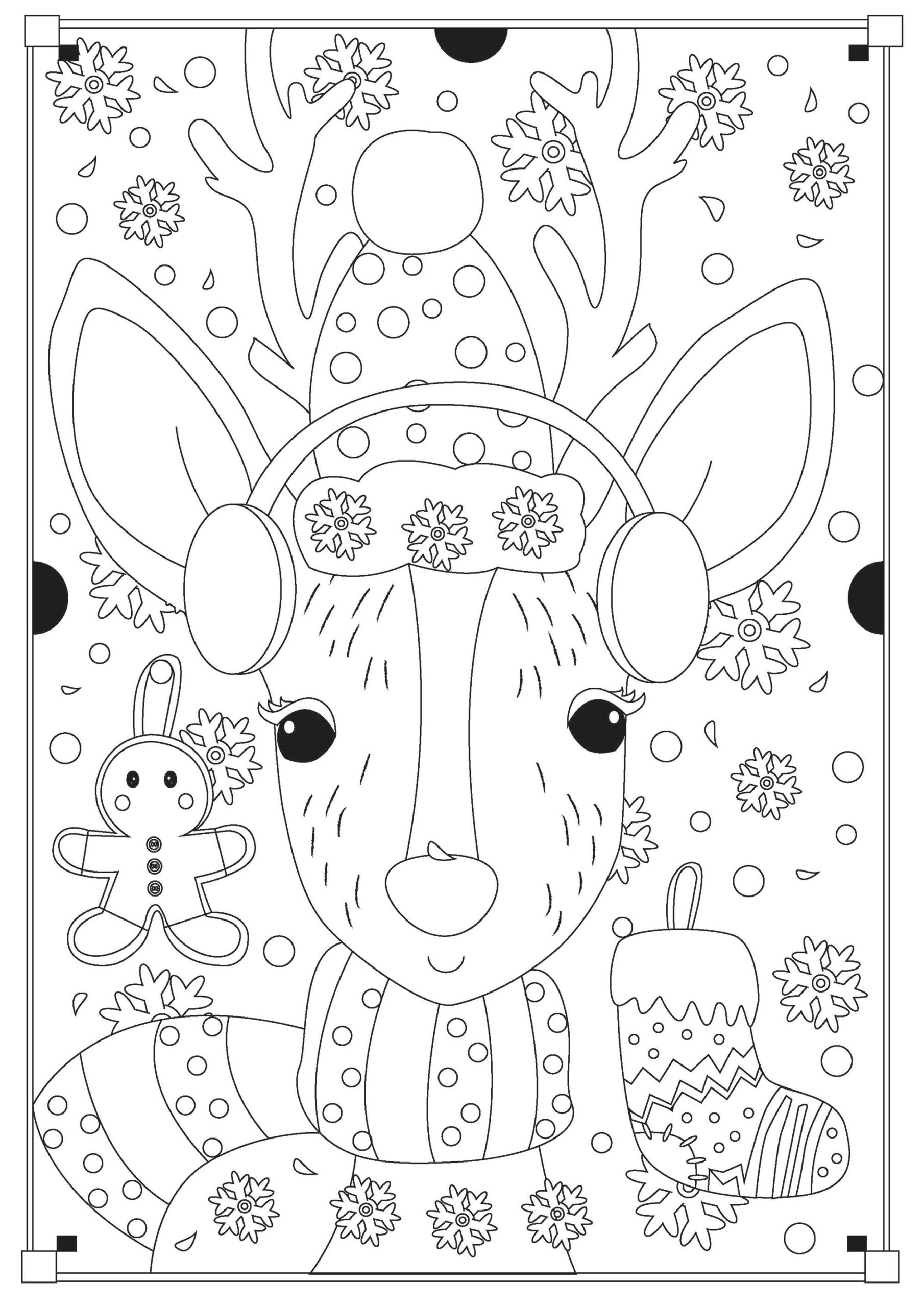 Santa 39 s Reindeer Christmas Coloring Pages For Kids