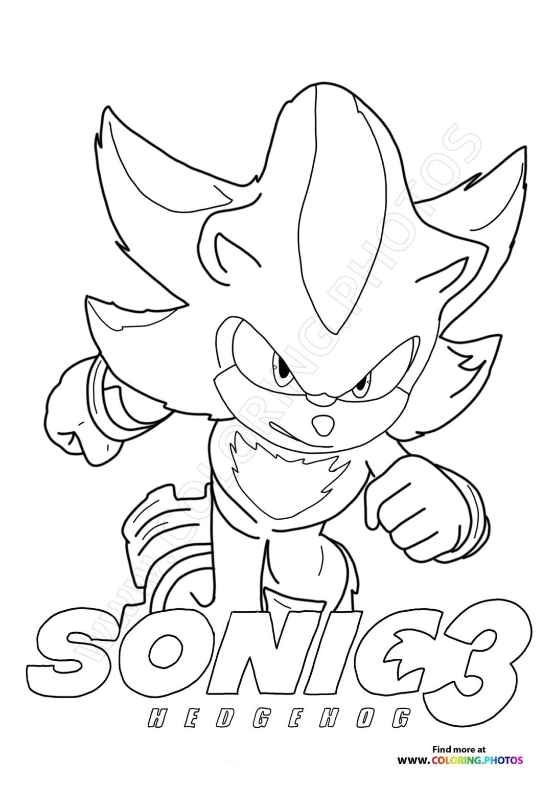 Shadow From Sonic 3 Coloring Pages For Kids