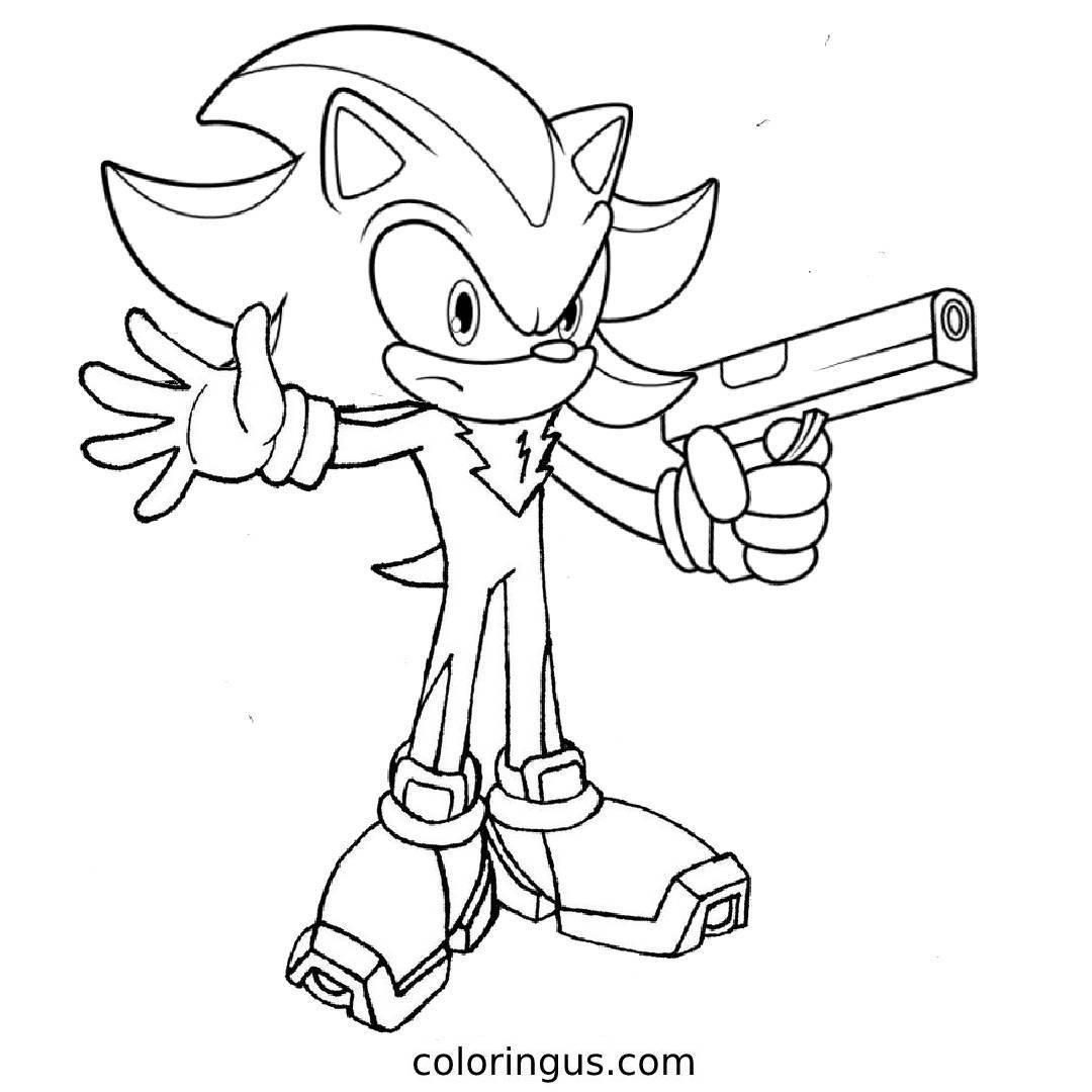 Shadow The Hedgehog Coloring Pages Free Printable PDF 
