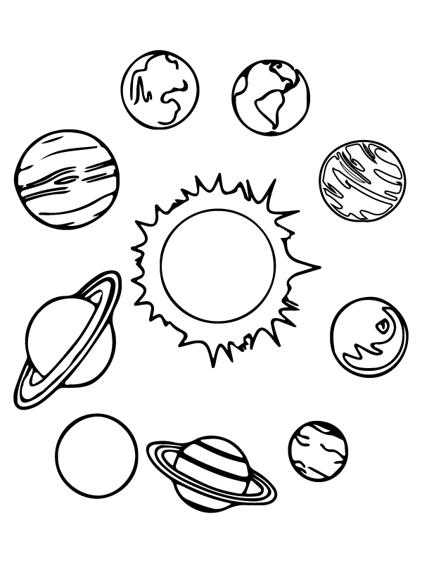 Simple Solar System 39 s Planets Coloring Page Free Printable Coloring 