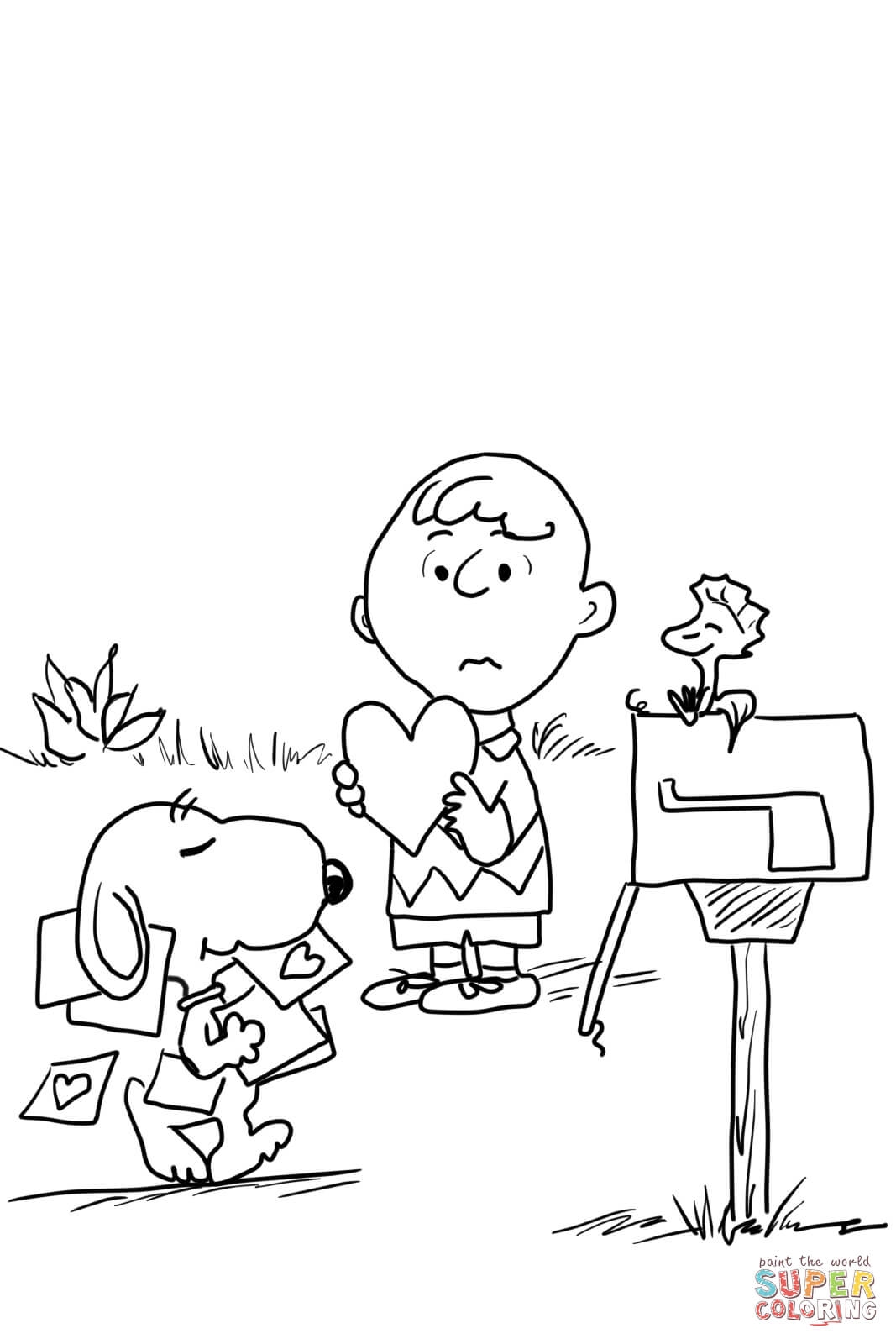 Snoopy Valentine Coloring Pages Coloring Home